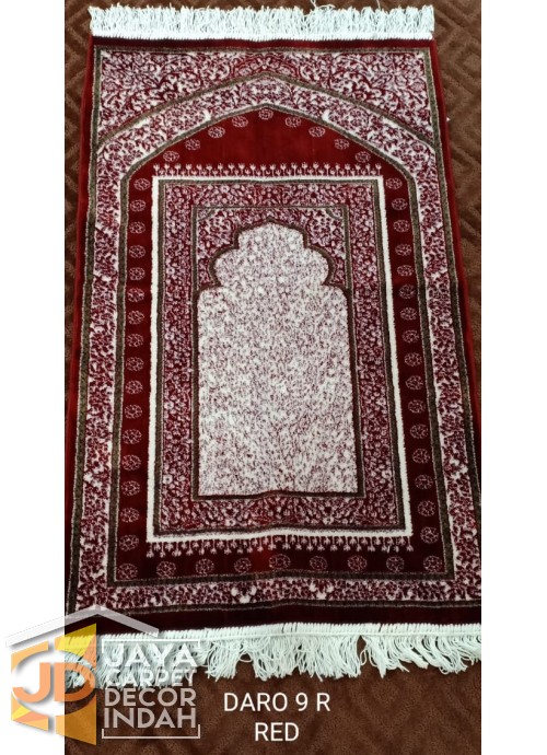Sajadah Daro 9 R Red - Sajadah Imam / Masjid / Mushola / Karpet Lantai Permadani / Bulu / Tebal 70 Cm X 110 Cm